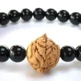 EMPATH Black Tourmaline Mala Bracelet with Bodhi Seeds for Capricorn sun sign, featuring root chakra grounding and protective benefits