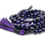 Purple Tiger's Eye Beaded Necklace designed for Third Eye Chakra activation, enhancing intuition and protection, with a connection to Capricorn and Sagittarius.