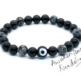 Triple Power Protection Bracelet featuring genuine Tourmaline, Obsidian, and Onyx beads, designed for Root Chakra support and Capricorn Sun Sign energy enhancement.