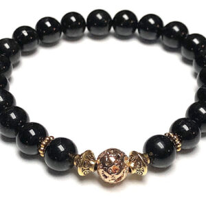 Black Tourmaline Bracelet featuring genuine Black Tourmaline beads, designed for Root Chakra balance and Capricorn Sun Sign support.