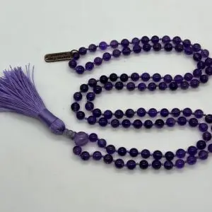 Purple Jade Beads Necklace featuring genuine purple jade beads, designed for Third Eye Chakra balance and Pisces intuition.