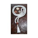 A Howlite Mala Necklace with hand-knotted beads, supporting the Third Eye and Crown Chakras. Resonates with Taurus and Gemini, offering calming and clarity. Ideal for meditation and spiritual practice.