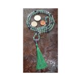 Fluorite Mala Necklace with 108 hand-knotted beads, designed to support Heart and Third Eye Chakra healing, promoting clarity, emotional balance, and spiritual growth, resonating with Pisces and Capricorn.