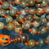 Rainforest Jasper Mala Rhyolite Beads Necklace designed for Heart Chakra balance, ideal for Virgo and Gemini, promoting emotional renewal.