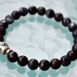 Genuine Black Tourmaline Mala Bracelet designed to deflect radiation, repel negative energy, and transform it into positive energy