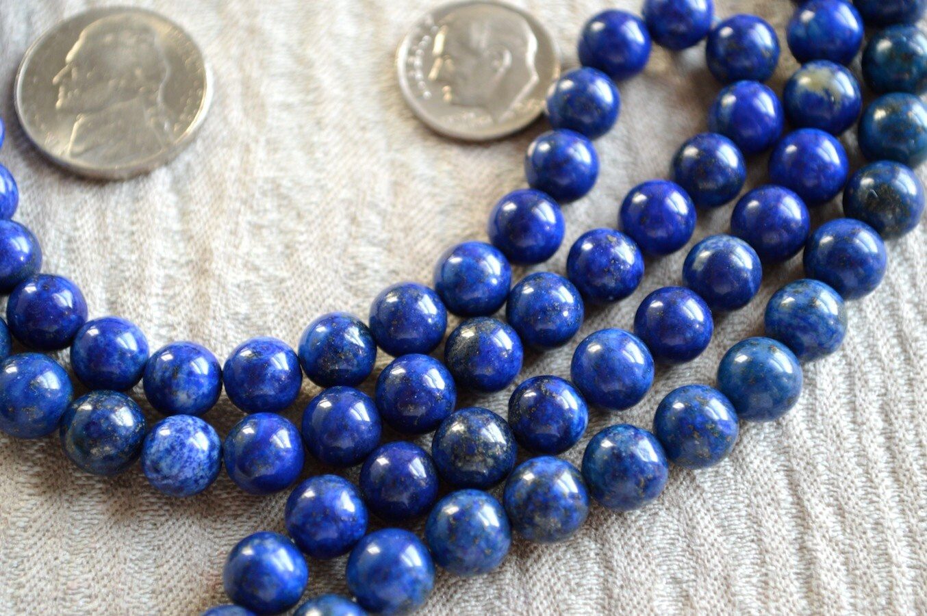 Lapis Lazuli Necklace featuring deep blue beads, designed for intuition, communication, and Third Eye and Throat Chakra activation. Resonates with Sagittarius and Libra zodiac signs.